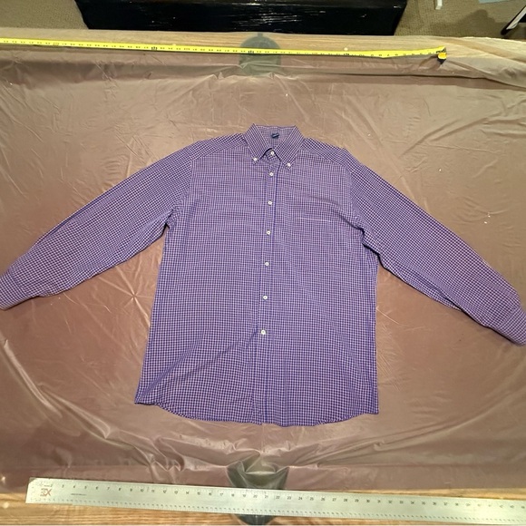 Jeff Rose 100% Cotton Golf Button Down Shirt Blue/Yellow/Red Check Print Large - Picture 10 of 12